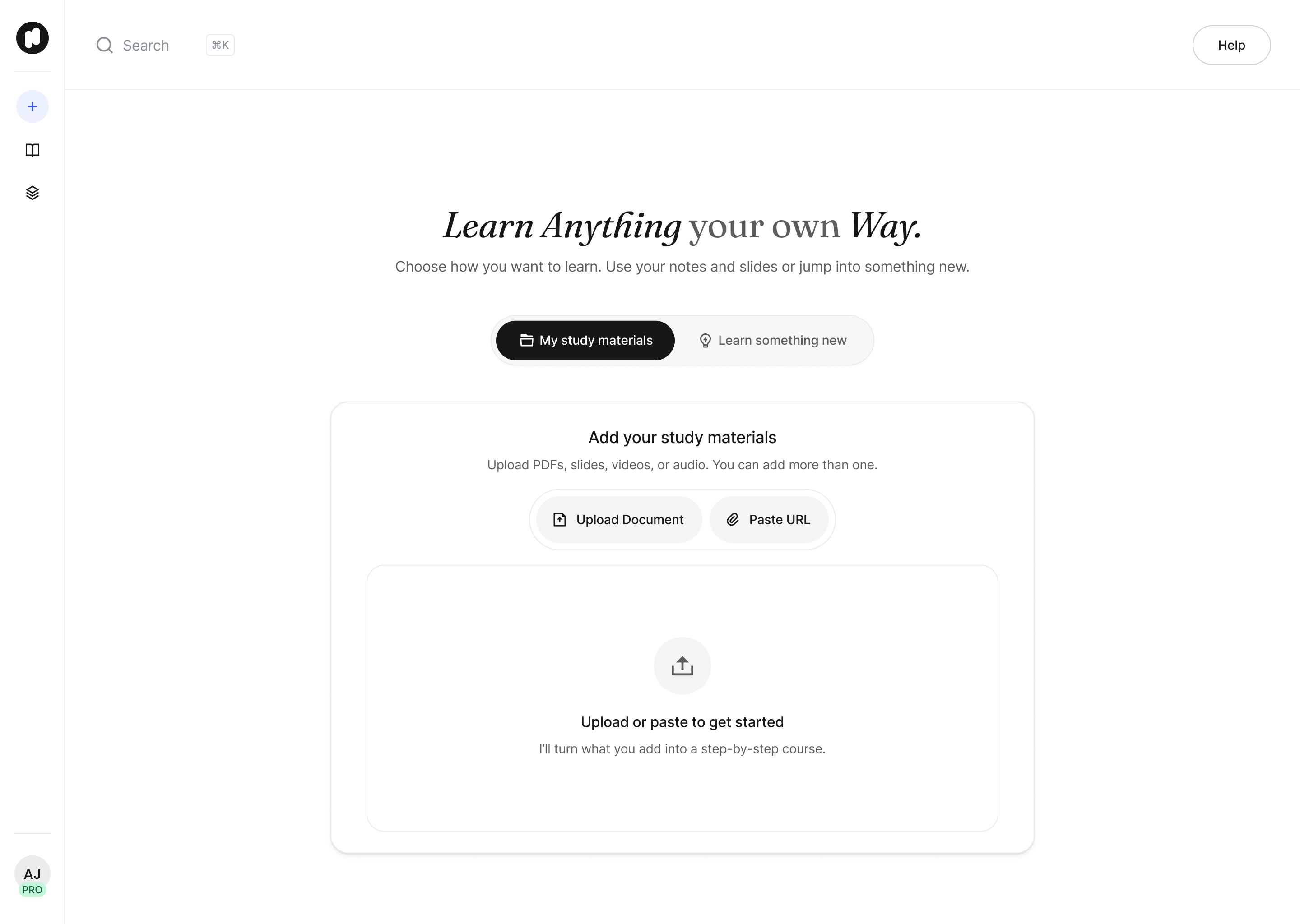 Nuton empty state — drop target screen